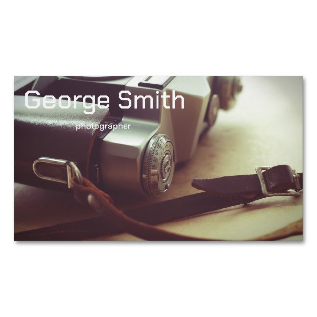 Retro camera 	Magnetic business card (Front)
