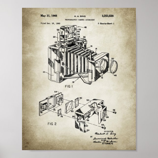 Retro Camera Patent Poster (Front)