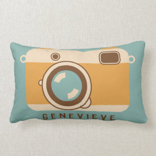Retro Camera Personalized Throw Pillow