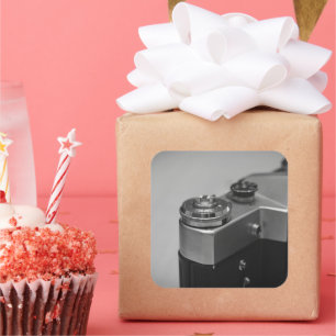 Retro camera square sticker