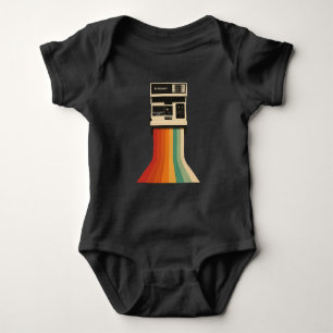 Retro Camera with Rainbow Print Baby Bodysuit