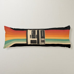 Retro Camera with Rainbow Print Body Pillow