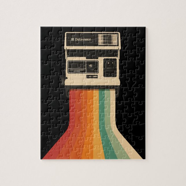 Retro Camera with Rainbow Print Jigsaw Puzzle (Vertical)