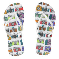 Retro Cameras Colourful Illustrated Pattern Photo