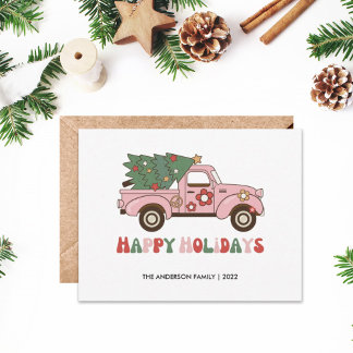 Retro Camion Joyeux Noël Carte