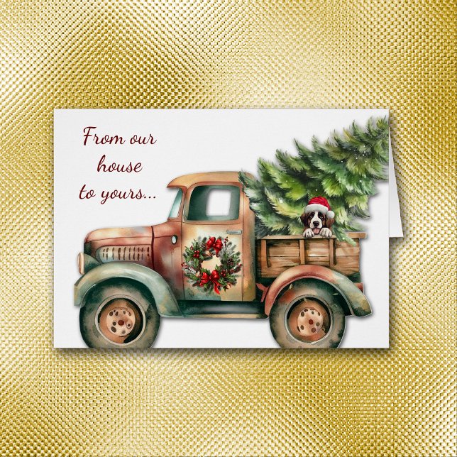 Retro Camion Saint Bernard Chien Noël (Créateur téléchargé)