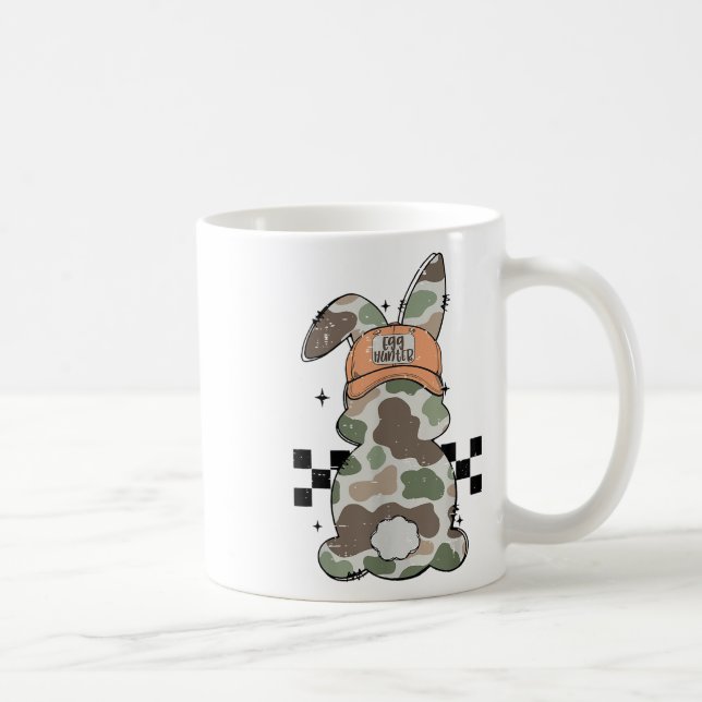 Retro Camo Bunny Egg Hunter Funny Easter Day Toddl Coffee Mug (Right)