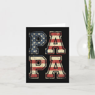 Retro Camo Dad Poc Aamerican Flag Papa Fathers Day Card