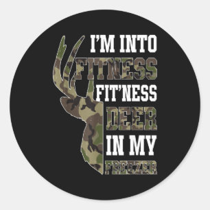 Retro Camo Deer Hunting Funny Wildlife Hunter Men Classic Round Sticker