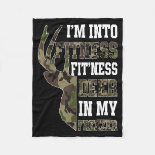 Retro Camo Deer Hunting Funny Wildlife Hunter Men  Fleece Blanket