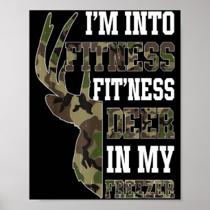 Retro Camo Deer Hunting Funny Wildlife Hunter Men Poster