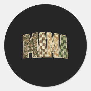 Retro Camo Hunting Mama Old Camo Mom Classic Round Sticker