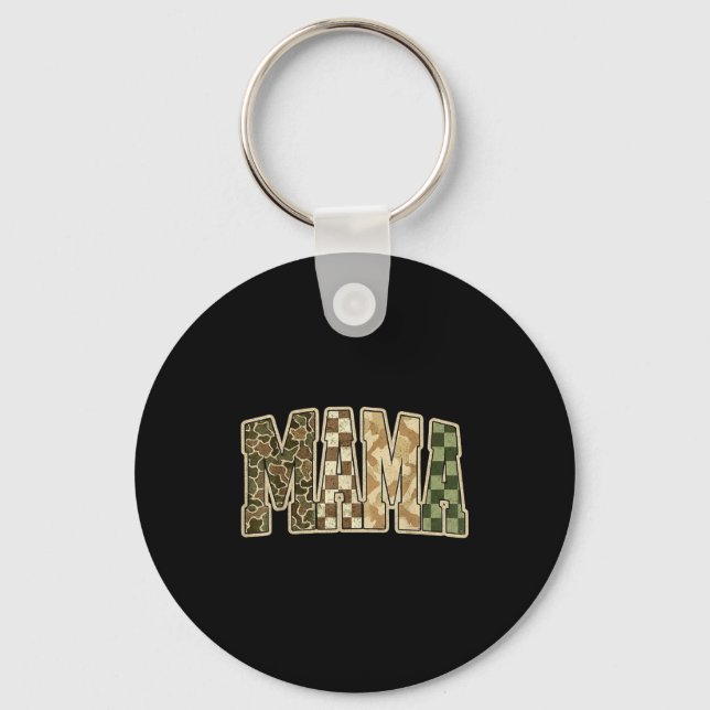 Retro Camo Hunting Mama Old Camo Mom  Keychain (Front)