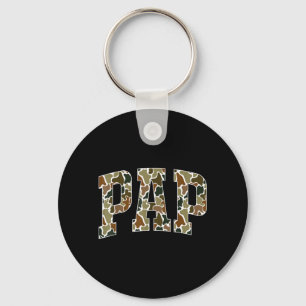 Retro Camo Hunting Pap Grandpa Camouflage Papa Keychain