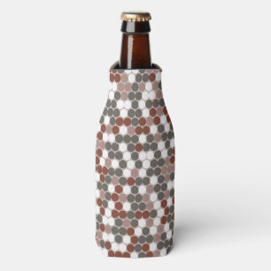 Retro camo pattern with green and red dots bottle cooler
