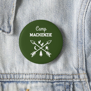 Retro Camp Bachelorette Custom Green Pin Button