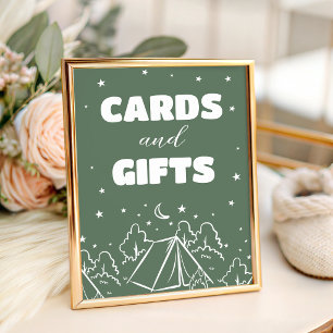 Retro Camp Cards and Gifts Table Sign 8x10