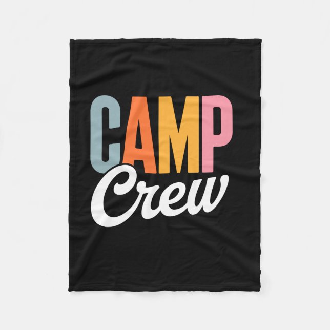 Retro camp crew summer camping funny friends fleece blanket (Front)