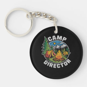 Retro Camp Director Camping Summer Camp Funny Camp Keychain