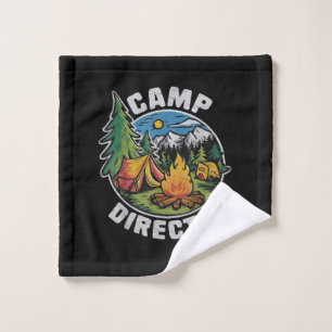 Retro Camp Director Camping Summer Camp Funny Camp Wash Cloth