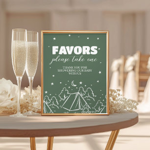 Retro Camp Favours Thank You Table Sign 8x10