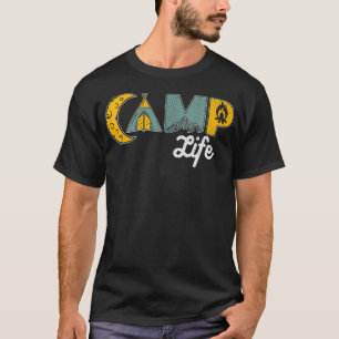 Retro Camp Life Outdoor Camping Mountain Hiking Hi T-Shirt