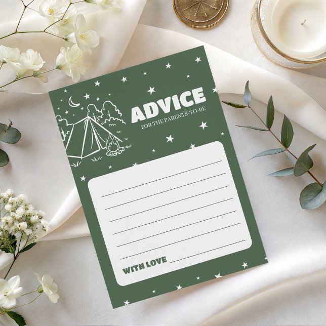 Retro Camp Shower Advice Wishes Card (Creator Uploaded)