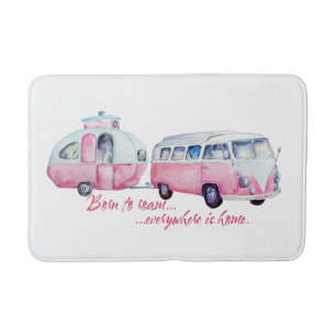 Retro Camper Caravan and Van Bath Mat