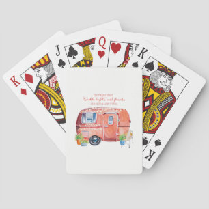 Retro Camper Caravan Watercolor Playing Cards