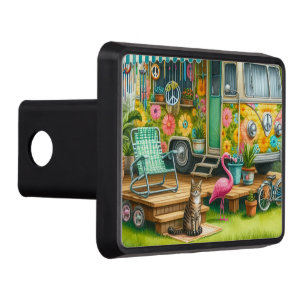Retro Camper Fan Trailer Hitch Cover