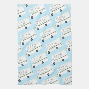 Retro Camper Motorhome RV pink kitchen towel