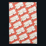 Retro Camper Motorhome RV red kitchen towel<br><div class="desc">Decorate your kitchen with this cool towel. Makes a great housewarming or anniversary gift! 
You can customize it and add text too.
Check my shop for lots more colours and patterns plus matching kitchen stuff!</div>
