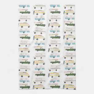 Retro Camper Motorhome RV Vanlife White Kitchen Towel