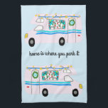 Retro Camper Motorhome RV Vanlife Xmas Kitchen Towel<br><div class="desc">Decorate your kitchen with this cool towel. Makes a great housewarming or anniversary gift! 
You can customize it with your own text too.
Check my shop for lots more colours and patterns plus matching kitchen stuff!</div>
