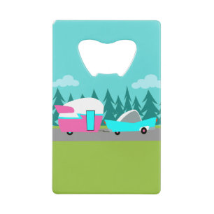 Retro Camper / Trailer and Car Bottle Opener Wallet Bottle Opener