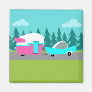 Retro Camper / Trailer and Car Magnet