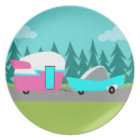 Retro Camper / Trailer and Car Melamine Plate