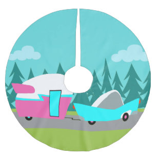 Retro Camper / Trailer and Car Tree Skirt