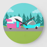 Retro Camper / Trailer and Car Wall Clock