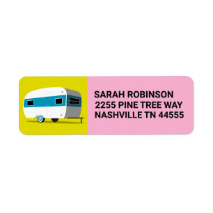 RETRO CAMPER TRAILER RETURN ADDRESS LABELS