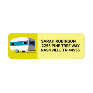 RETRO CAMPER TRAILER RETURN ADDRESS LABELS