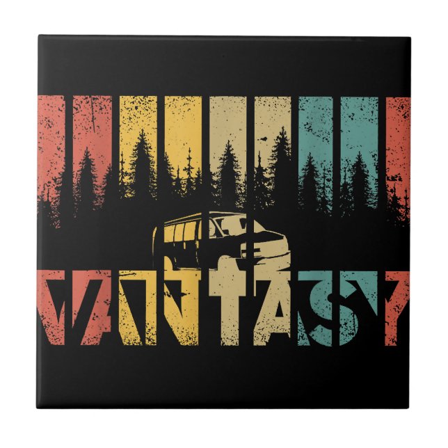 Retro Camper Van Life - Vintage Vanlife Tile (Front)