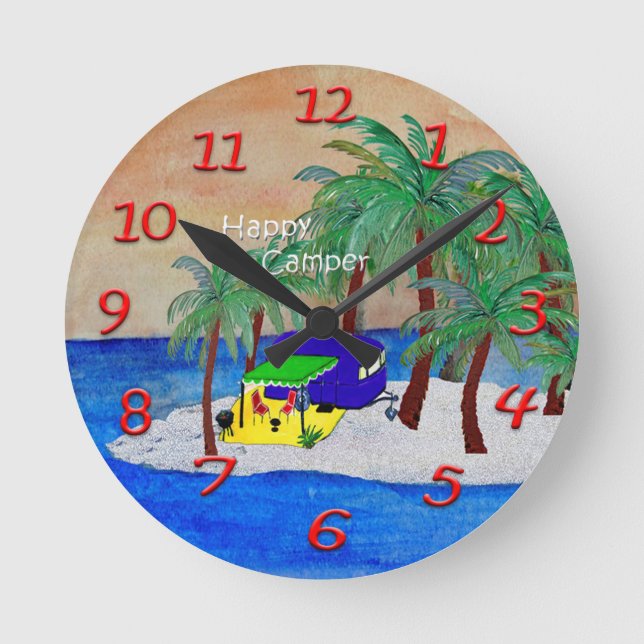 Retro camper wall clock (Front)