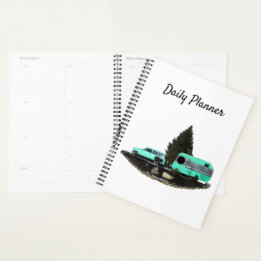 Retro Camping Car Trailer Daily Planner