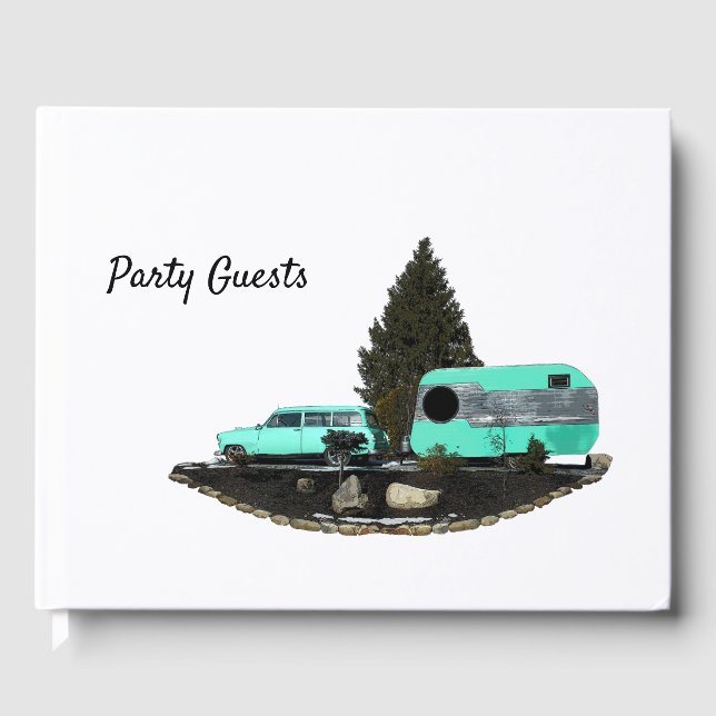 Retro Camping Car Trailer Guest Book (Front)