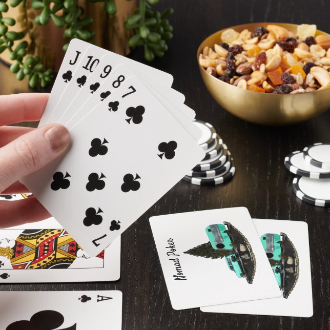 Retro Camping Car Trailer Playing Cards (In Situ)