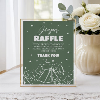 Retro Camping Diaper Raffle Table Sign 8x10