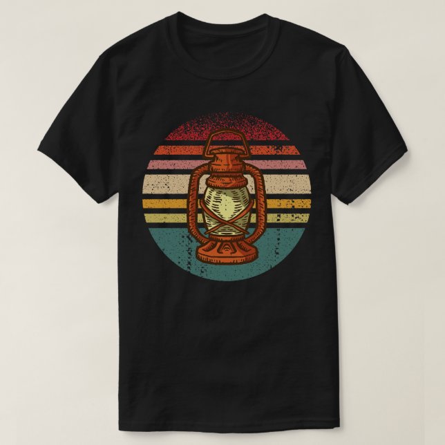 Retro Camping Lantern T-Shirt (Design Front)