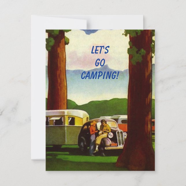 Retro CAMPING RALLY Vintage Campers Invitation (Front)