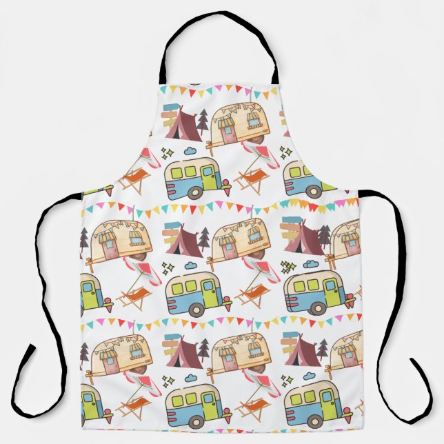 Retro Camping theme Apron (Front)